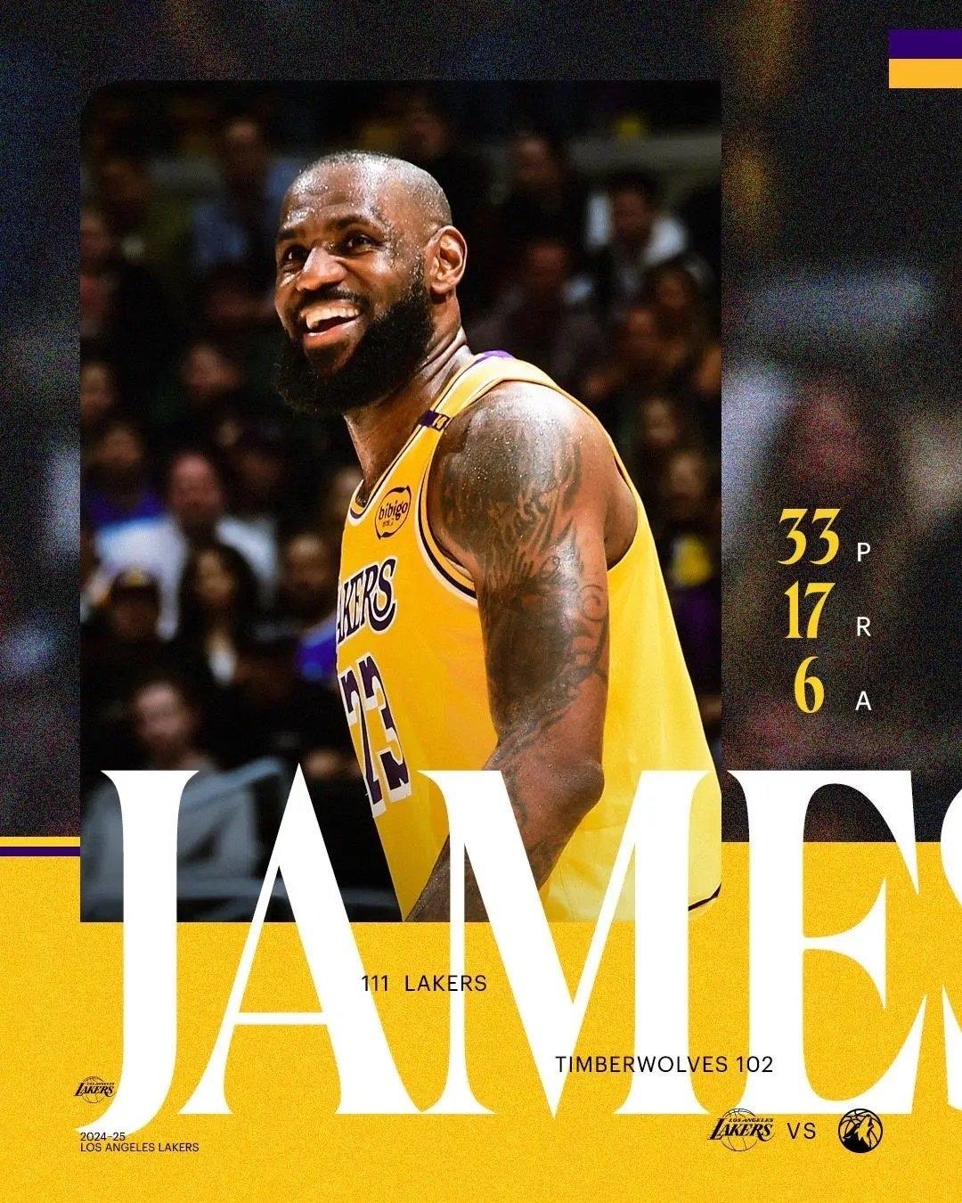 詹皇封神,湖人取得关键胜利 詹皇封神,湖人取得关键胜利